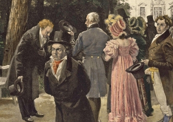 Beethoven und Goethe treffen sich in Teplitz, 1812